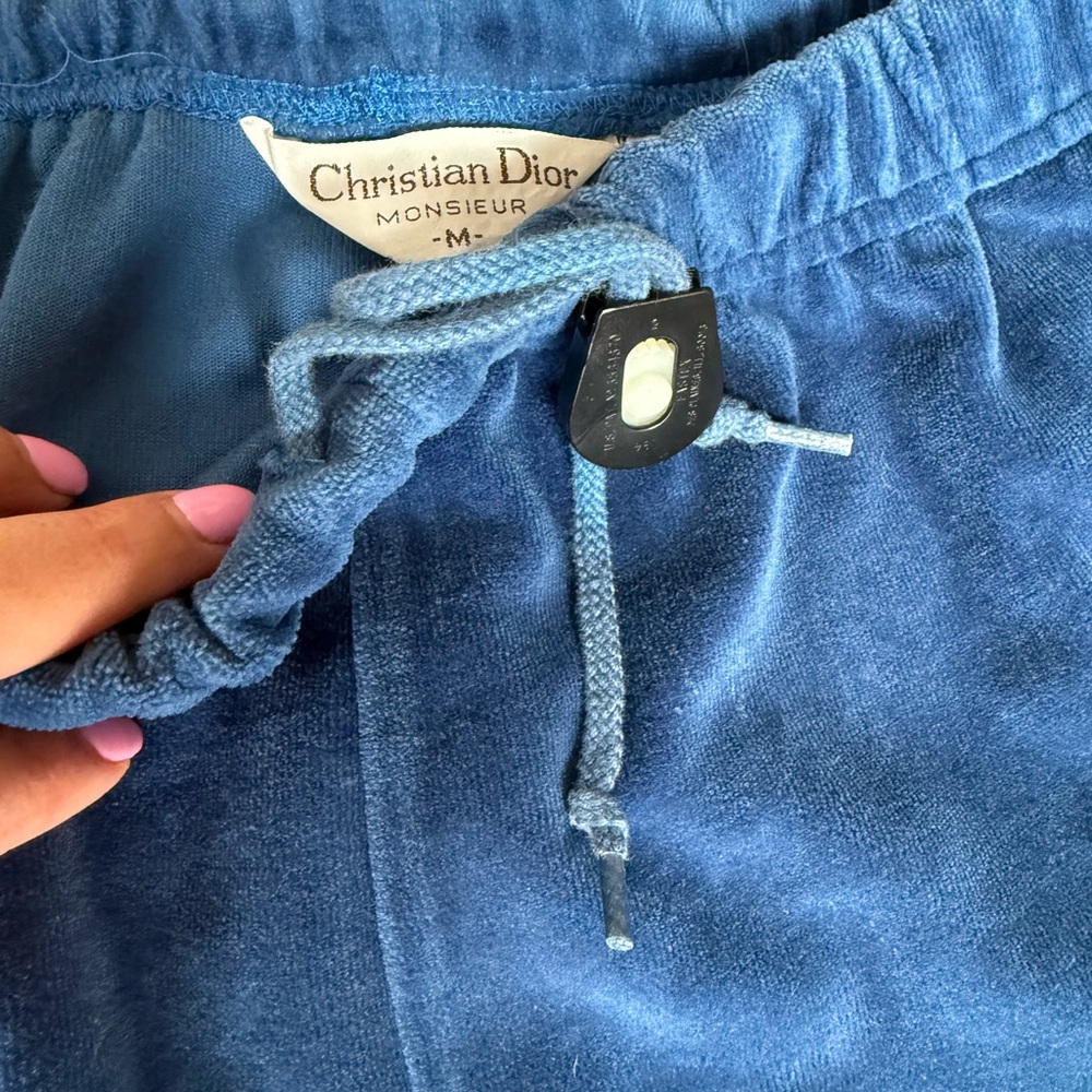 RARE Vintage Christian Dior Monsieur Blue Soft Velour Track Suit 80s-90’s - Picture 14 of 16